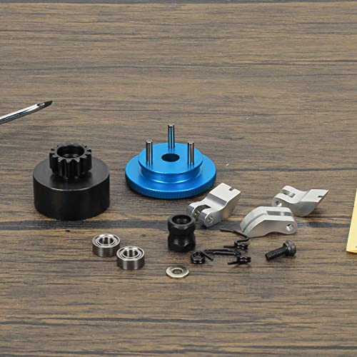 Rcawd Rc Clutch Bell 14T Shoes Bearings Gear Flywheel Assembly Kit Springs Cone Engine Nut For Hpi Hsp Axial Himoto 1/8 Rc Nitro Engine Car,Blue #TOP4