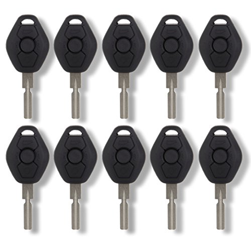 cciyu Replacement Uncut Ignition Key Combo Blank Transponder Chip 10X Replacement fit