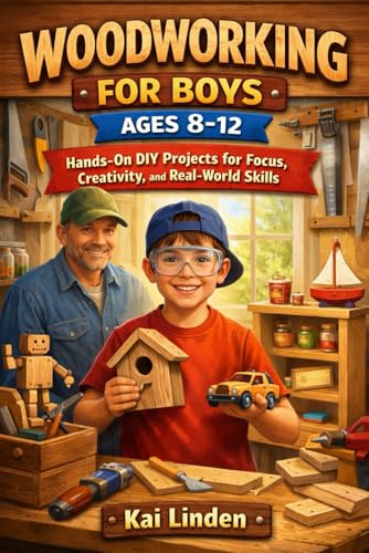 WOODWORKING FOR BOYS AGES 8-12: Hands-On DIY Projects for Focus, Creativity, and Real-World Skills
