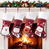 Calcetines Navidad Personalizados Bordado Nombre – Gran CalcetíN de Navidad 48 cm, Ideales para el Hogar o Fiestas.