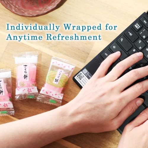 TOMOSAN Japanese Sakura Mochi Candy, Traditional Cherry Blossom Rice Cakes, Soft & Chewy, Individually Wrapped, 180g x 2 Packs (12.7oz Total) - image 4