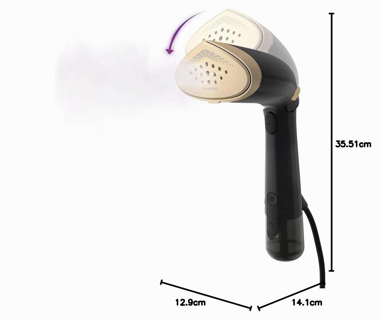 Philips Steamer 7000 Series - 1500W, 28 g/min Dampfleistung, zugespitzte Heizplatte aus Metall, 2 abnehmbare Wassertanks, inkl. Handschuh/StyleMat, Schwarz (STH7060/80)
