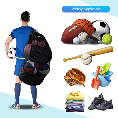 Dogeek Extra Large Ball Bag With Pocket Durable Mesh Drawstring Bag Gym Sports Equipment Bag For Holding Basketball, Football, Volleyball, Baseball, Etc #TOP5