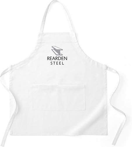 CafePress Rearden Steel Kitchen - Delantal con bolsillos para hornear, asar a la parrilla, Blanco