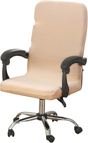 Miniatura 9 de Fundas elásticas para sillas de oficina, extraíbles y lavables, antipolvo, de elastano, para silla giratoria universal, tamaño grande (negro)