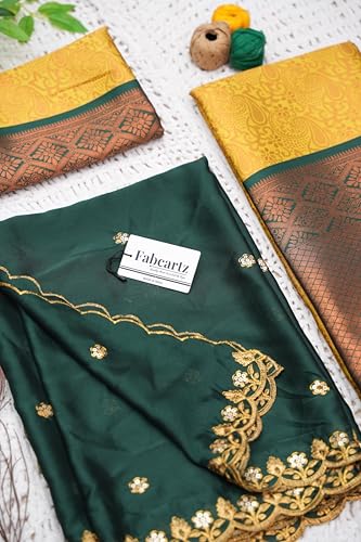 Image of Fabcartz South Indian Half and Half Saree For Women