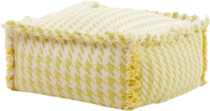 Tabouret ottoman en cuir artificiel haut de gamme, grand coussin de sol rond style nordique