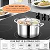 P&P CHEF 5 Quarts Cooking Stock Pot with Lid, Stainless Steel Stockpot Induction Pot for Soup, Tri-Ply Bottom & Clear Glass Lid & Double Handle, Dishwasher Safe #4