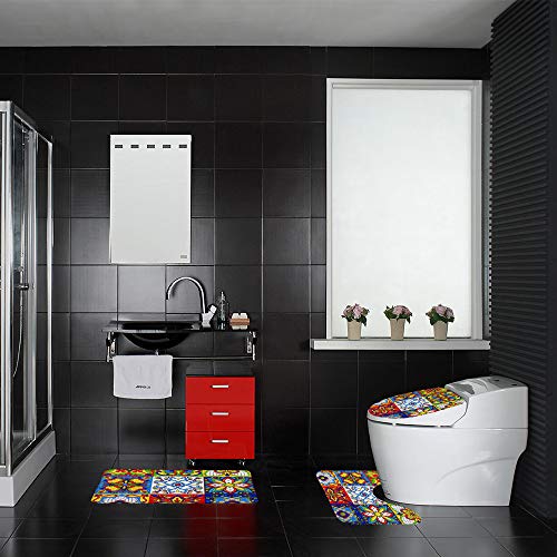 Tapis de bain absorbant et antidérapant en velours corail, ensemble de 3 pièces