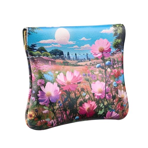 Image of Travelambo Leather Squeeze Coin Purse Pouch Change Holder for Men & Women