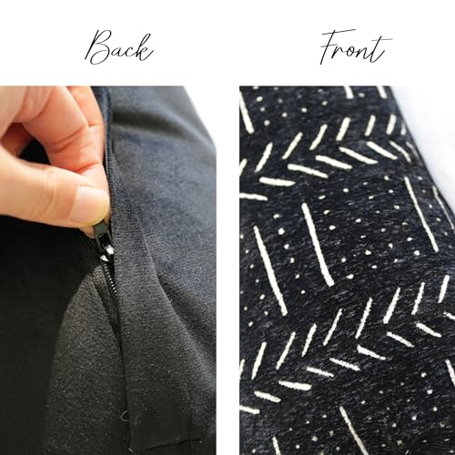 BlissBlush Black Decorative Throw Pillow Covers 22X22, Set of 2, Boho Farmhouse Cushion Cover, Cozy Soft Accent Pillowcase for Couch Sofa Bed Living Room Home Décor by BlissBlush - Used condition - Image 5