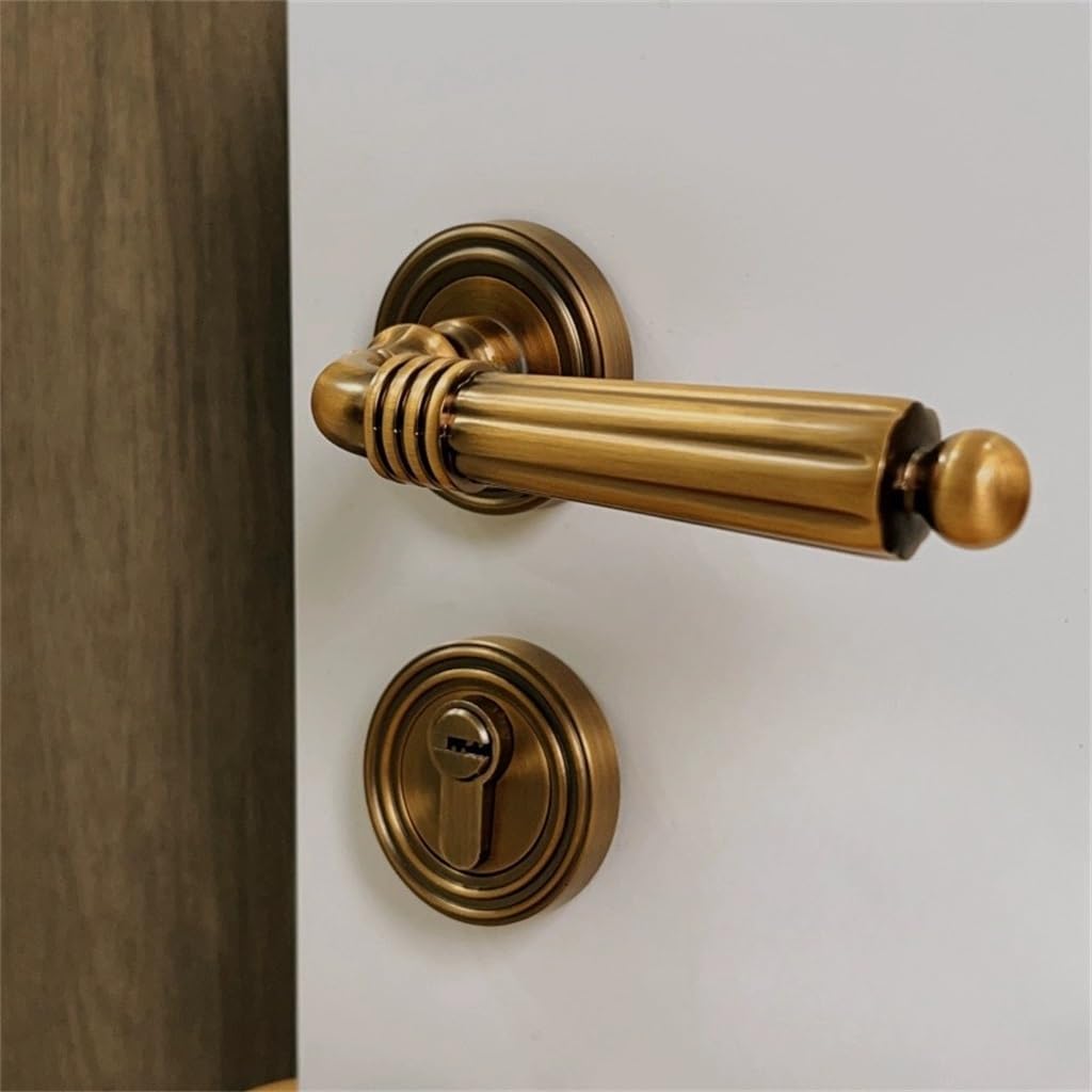 Indoor Bedroom Mute Magnetic Room Door Household Vintage Split Lock