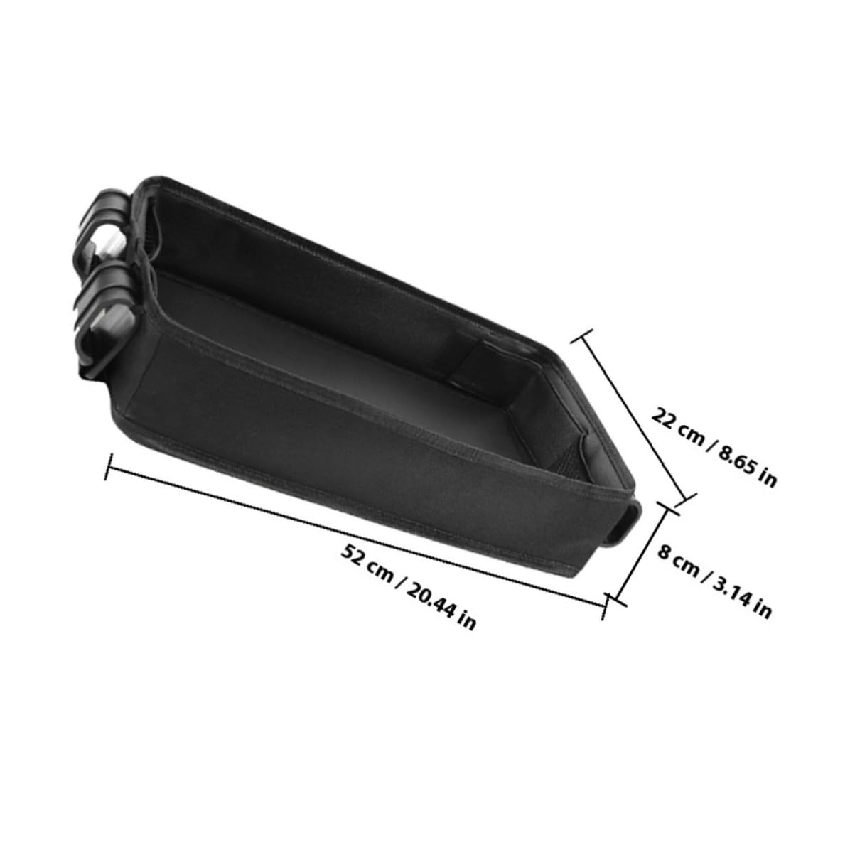 Vassoio per Snack per Passeggino Porta Bicchiere in Tela Nero, Leggero e Regolabile, Accessorio per Viaggio Design Lussuoso