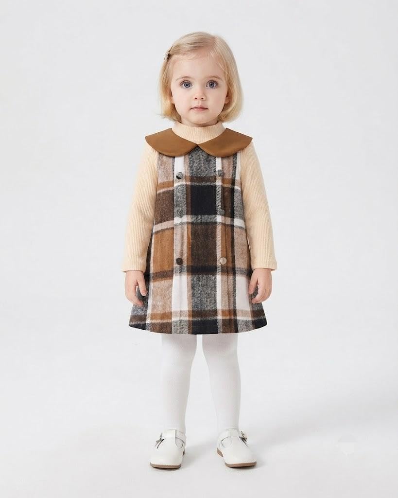 Cute Baby Girl Clothes Toddler Fall Corduroy Dress And Cotton Top For 9M-4T image 2