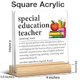 Special Education Teacher Appreciation Gift, Thank You Gifts for Autism Teacher SPED Teacher, Special Education Teacher Definition Clear Desk Decorative Sign Acrylic Plaque Sign Table Shelf Desk Decor