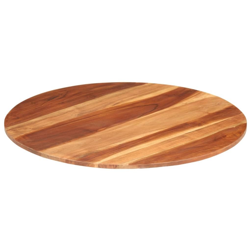 Tomostar Dessus de Table, Plateau de Table à Manger Remplacement Bois Massif d'acacia Rond 15-16 mm 80 cm