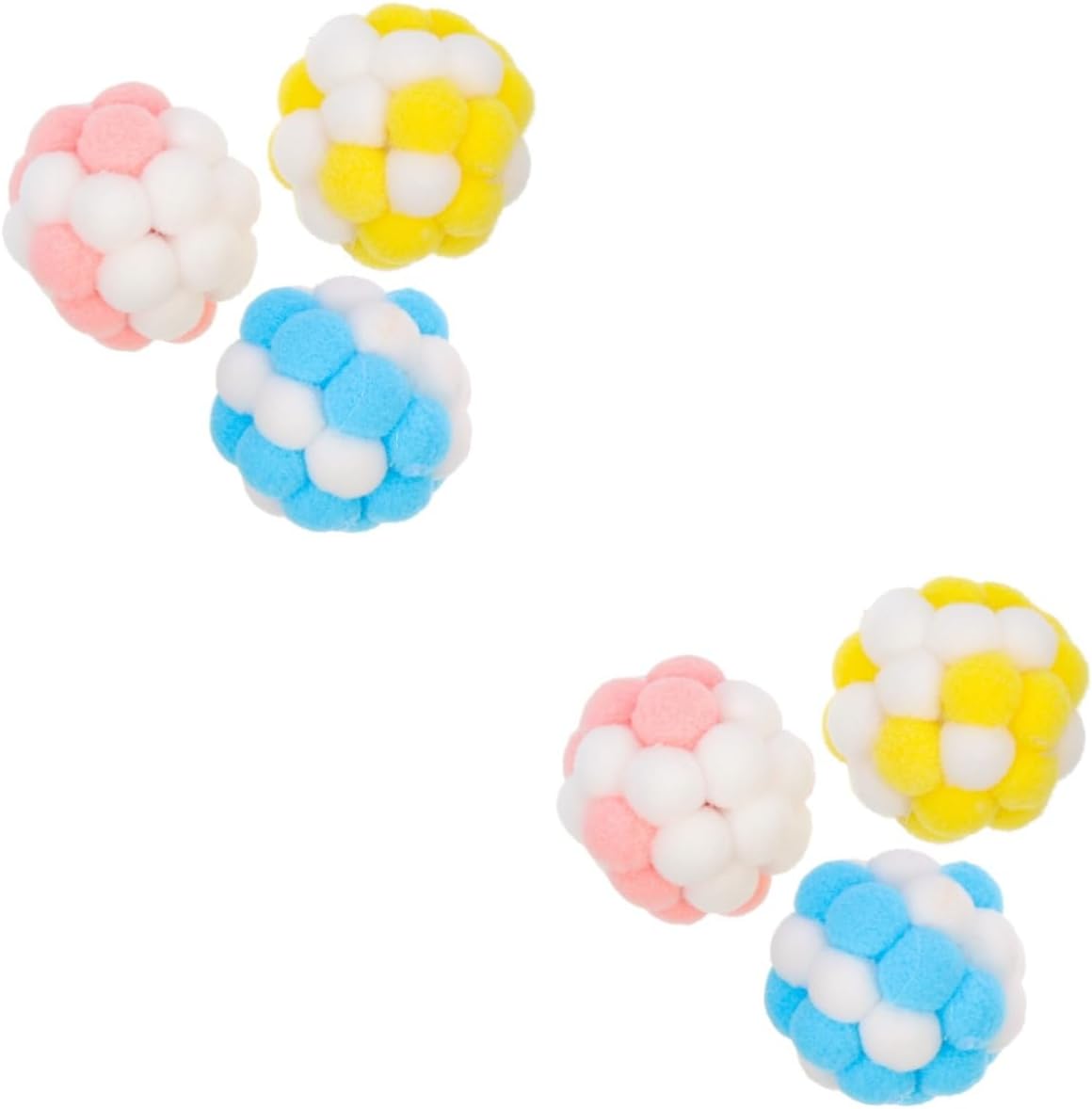 VANZACK 6pcs Plush Cat Chewing Toy with Bells Interactive Soft for Cats Kittens Plush Design for Indoor Play and Chewing Fun for Bonding with Pets