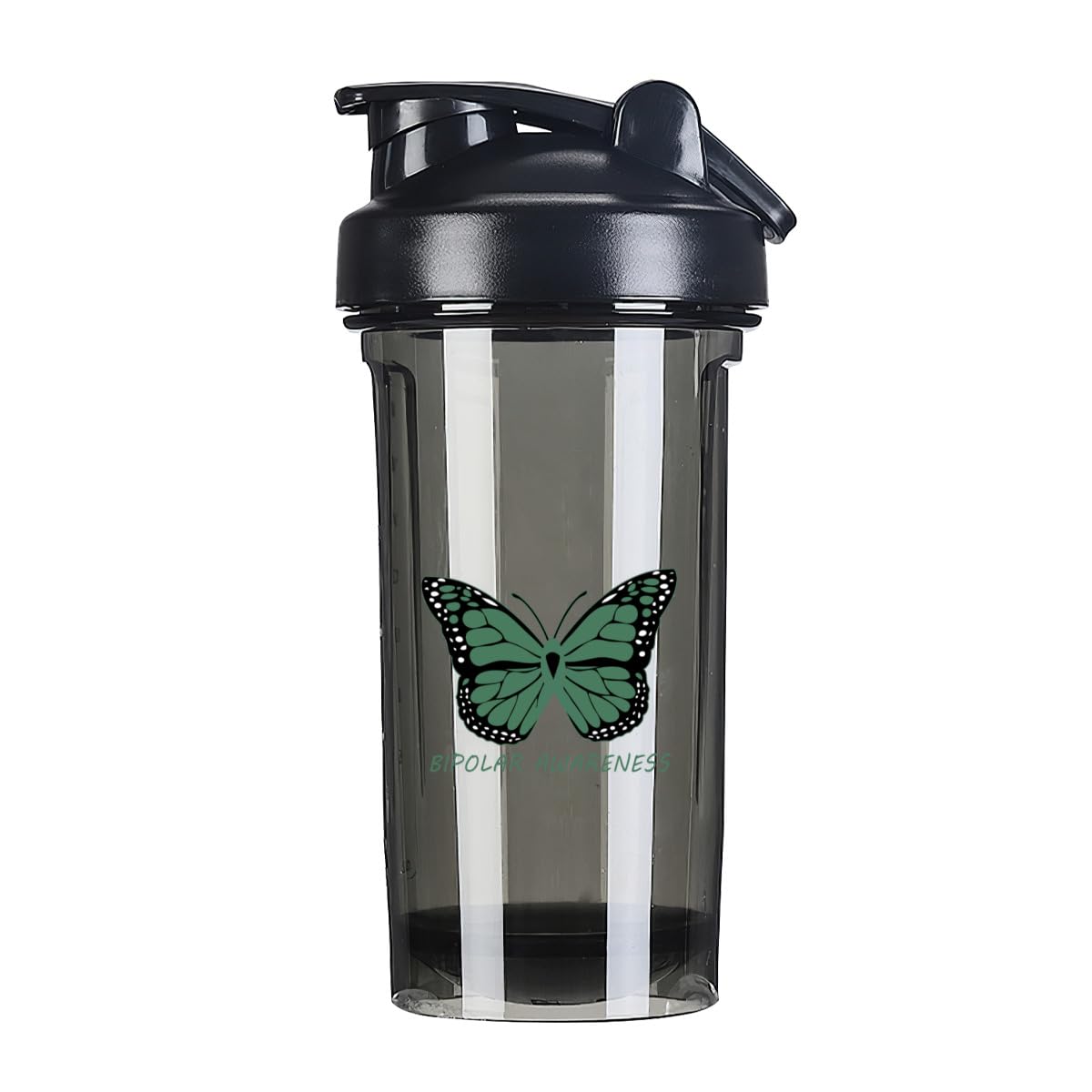 Bipolar Awareness 18 Ounce Shaker Bottle Drink Mixer Leak-proof Pre Workout Protein Shakes Meal Replacement Shakes Bottles 500ML/18 Oz Black&-1&-1-1