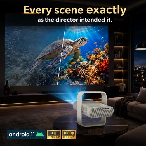 Image of Crossbeats Lumex Prism 4K Support Ultra HD Projector for Room, Native 1080P Full HD Home Theatre Projector, 750 ANSI Lumens, WiFi 6, Auto Focus, 4D Keystone, RGB Lighting, 20W Speaker