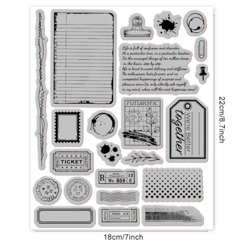 GLOBLELAND Vintage Postcard Background Cling Rubber Stamp 7.09x8.66inch Labels EVA Stamps Embossing Stamp Seal for DIY Scrapbooking and Card Making Paper Craft Decor - Image 2