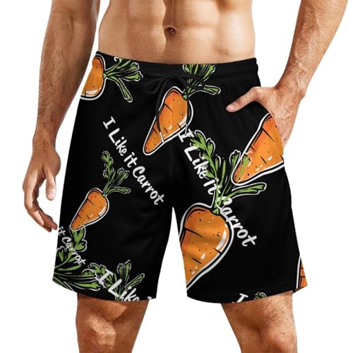 I Like It Carrot Mens Swim Trunks with Quick-Drying Lining Beach Shorts for Outdoor Sports