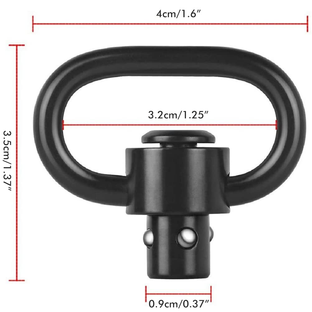 Zestaw 4 sztuk QD Sling Swivels 1,25 cala do dużych obciążeń, szybkozłączka, przycisk do mocowania na zewnątrz, zestaw do wspinaczki