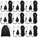 Funi di tensionamento da campeggio, 8 pezzi, corde di tensionamento riflettenti, cricchetto regolabile 4 m, corda di serraggio con cricchetto da 4 mm, corda per tenda antivento, per campeggio