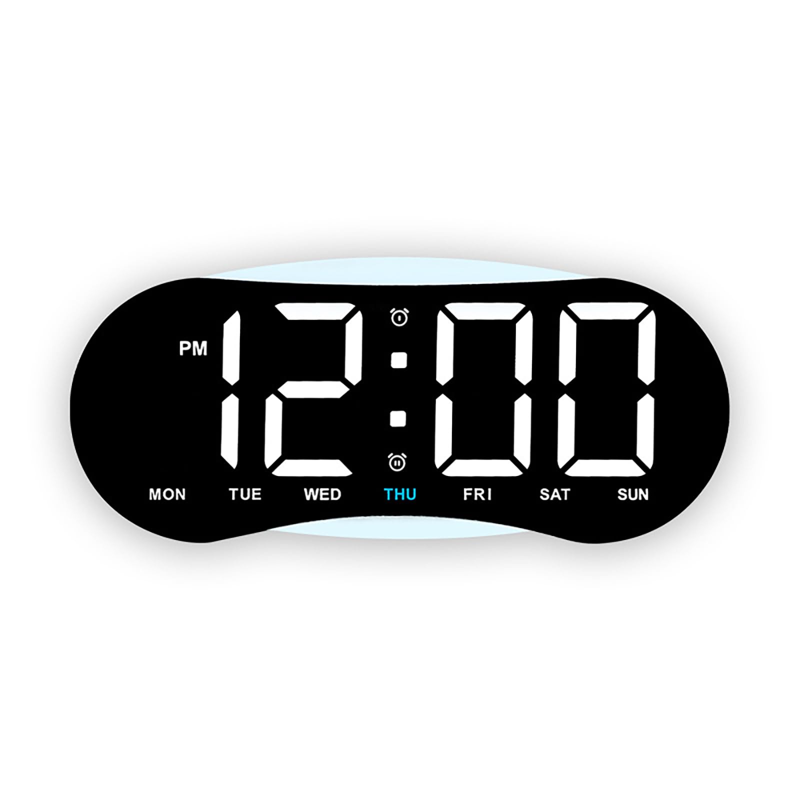 Tsynapter Black Shell White Digital Wall Clock Digital Alarm Clock With Temperature, Dimmer, Date Desk Clocks For Offices Living Room Bedroom Decors Wall Battery Operated