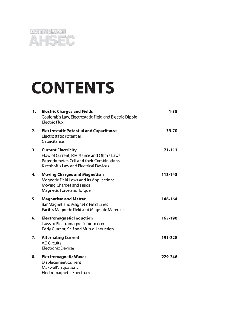 Exam Master AHSEC Physics Class 12 2021-22 (Old Edition) 1