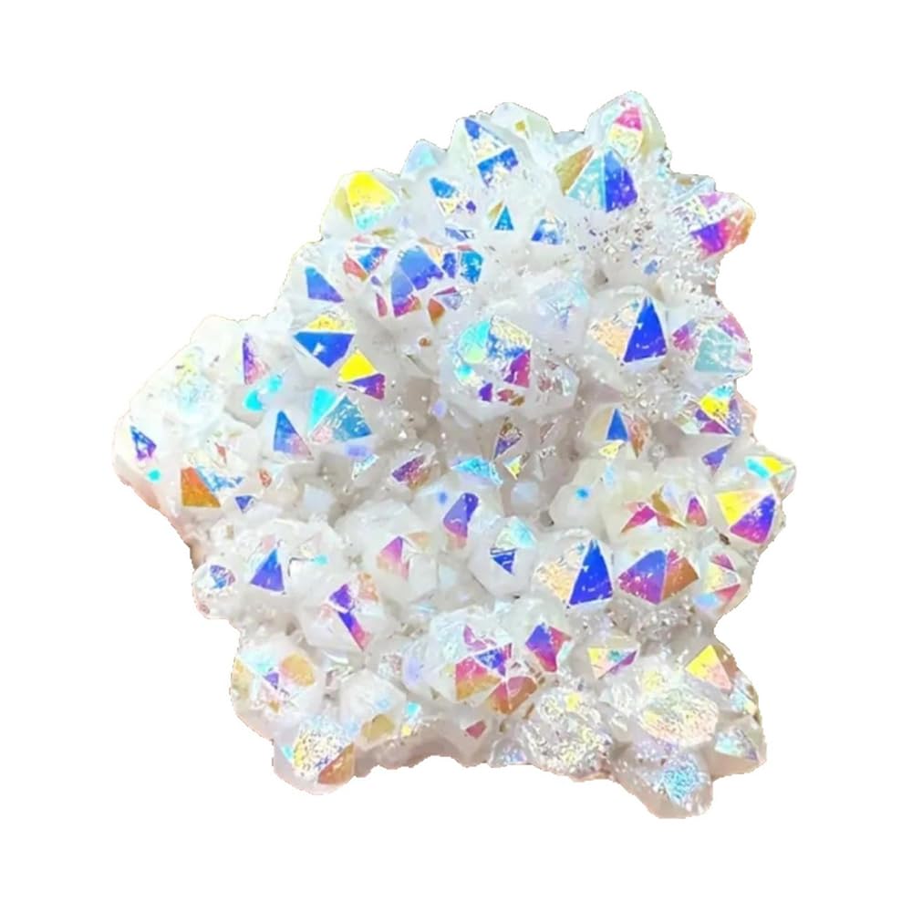 Natürlicher Angel-Aura-AB-Quarzcluster, Regenbogen-Geode