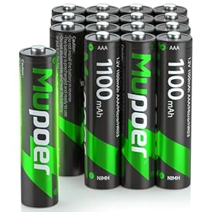 Rechargeable AAA Batteries 16 Pack,AAA Rechargeable Battery 1100mAh NiMH,1.2V Triple A Battery,Solar Battery High Capacity Low Self Discharge Pilas Recargables,3A Batteries for Remote Cordless Phone