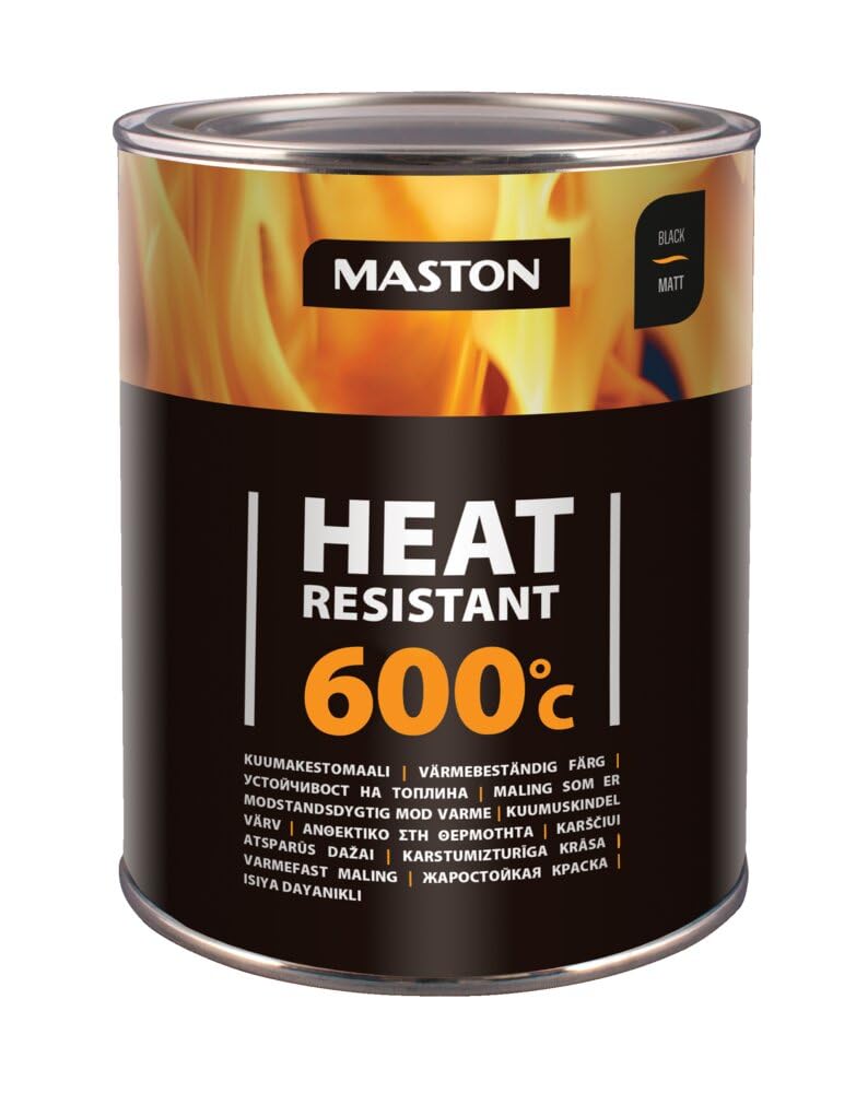 Maston Paint Heat-Resistant Black Matt +600 C 1l