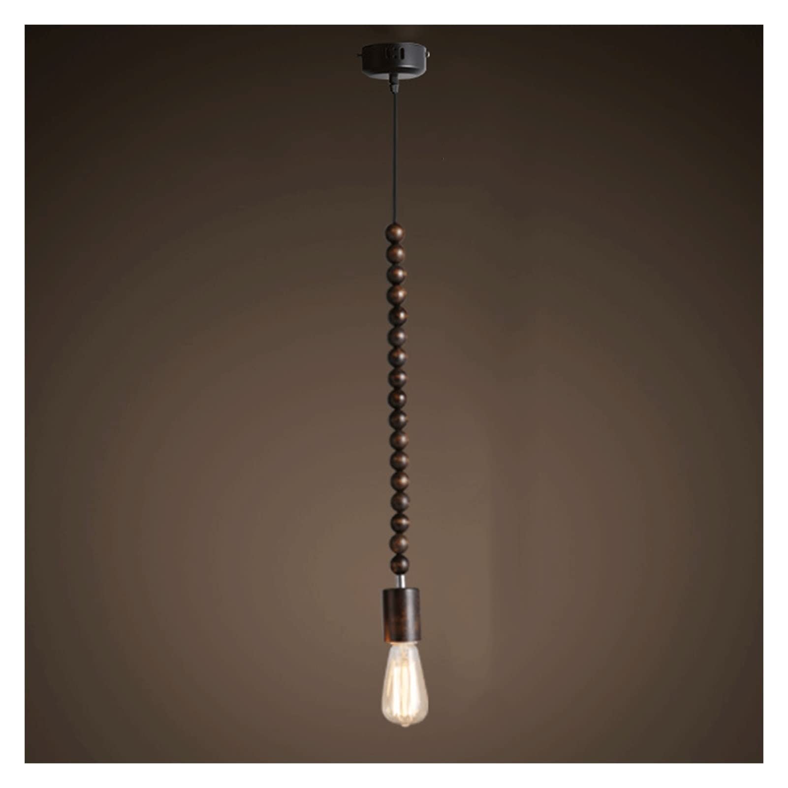 HYJAUSXB Wood Beads Pendant Light Modern Chandelier for Kitchen Island Dining Room Farmhouse Brown Color