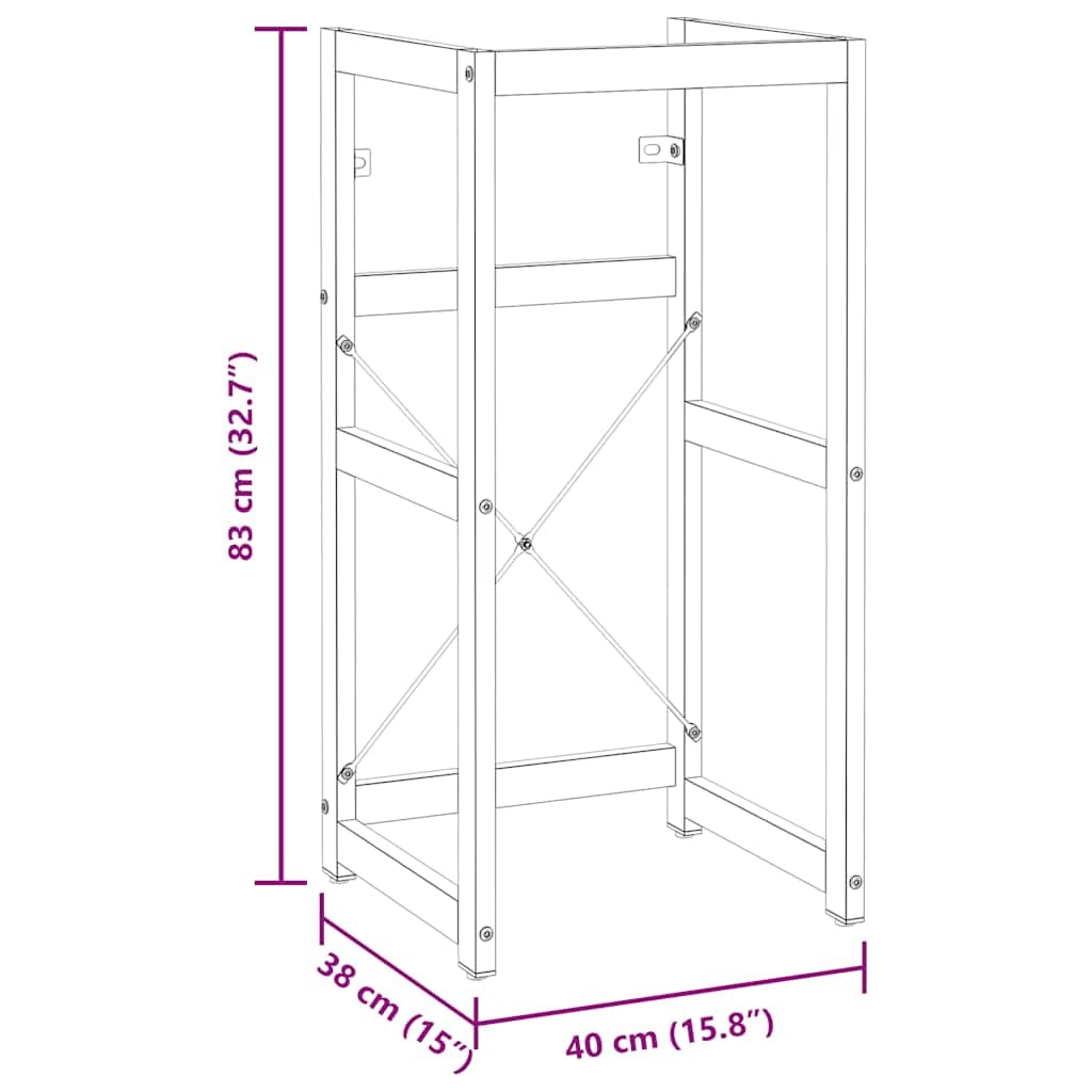 Struttura per Lavabo da Bagno Bianca 40x38x83 cm in Ferro