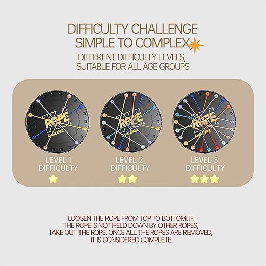 S2B BROTHERS Rope Logic Puzzle Game – Brain Teaser Toy for Kids & Adults | Untangling Strategy Board Game for Travel, Family & Party Fun | Multi-Level Focus & Motor Skill Development Challenge 4