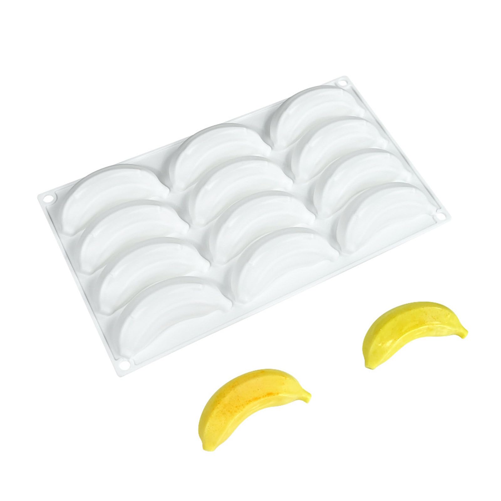 Shntig Flexible Silicone Molds for Creating Banana Shape Mousses Cakes and Chocolate Ice Cream Treats Homemades Baking Supplies Easy Releases Cake Molds