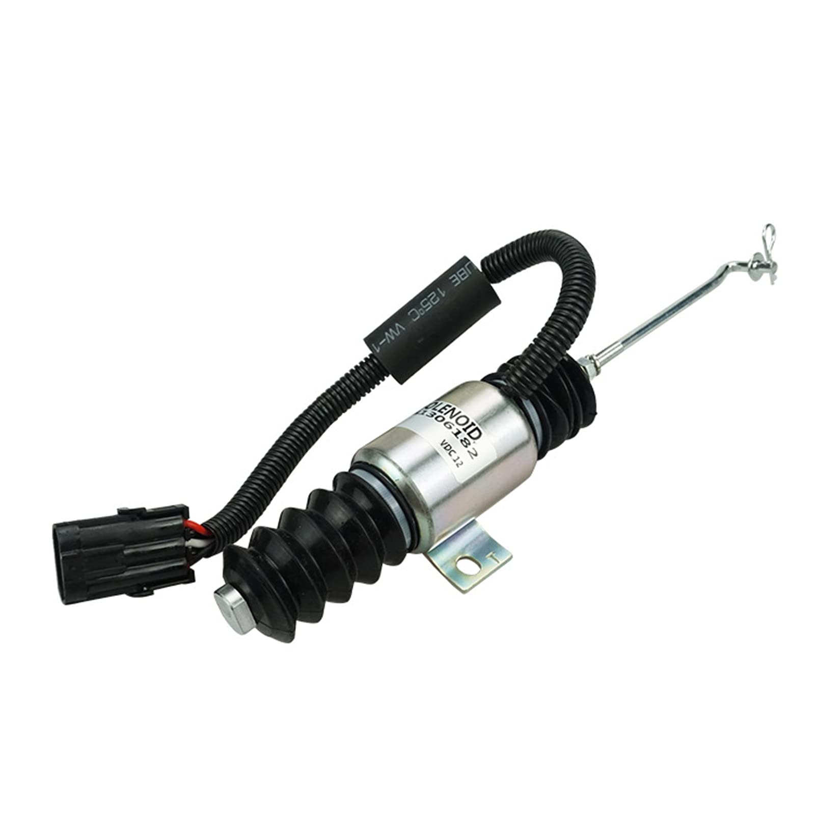 1306182 Válvula solenoide 12V - SINOCMP Solenoide de corte de combustible para motor diésel, 3 meses de garantía