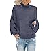 Women's Turtleneck Oversized Sweaters Fashion Batwing Sleeve Pullover Tops Fall Winter Casual Soft Chunky Knit Jumper Navy