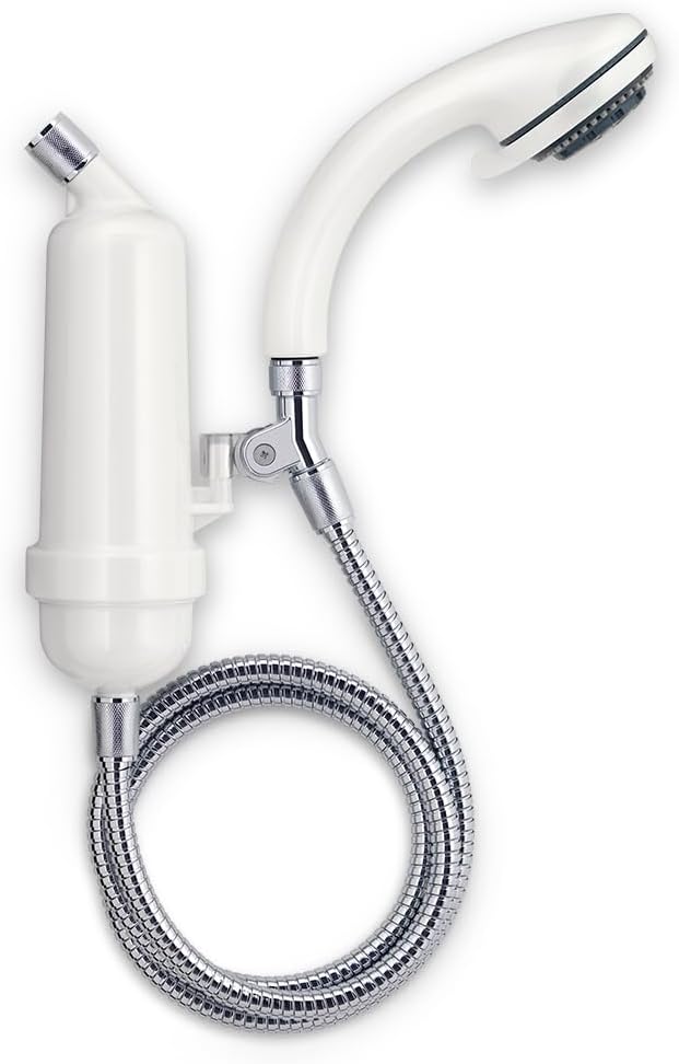 WaterChef Premium Shower Filter System SF-7C-ECO – 1.8 GPM Water-Saving (White) – Deluxe Adjustable Wand, Advanced Filtration, NSF/ANSI Certified, 10,000 Gal