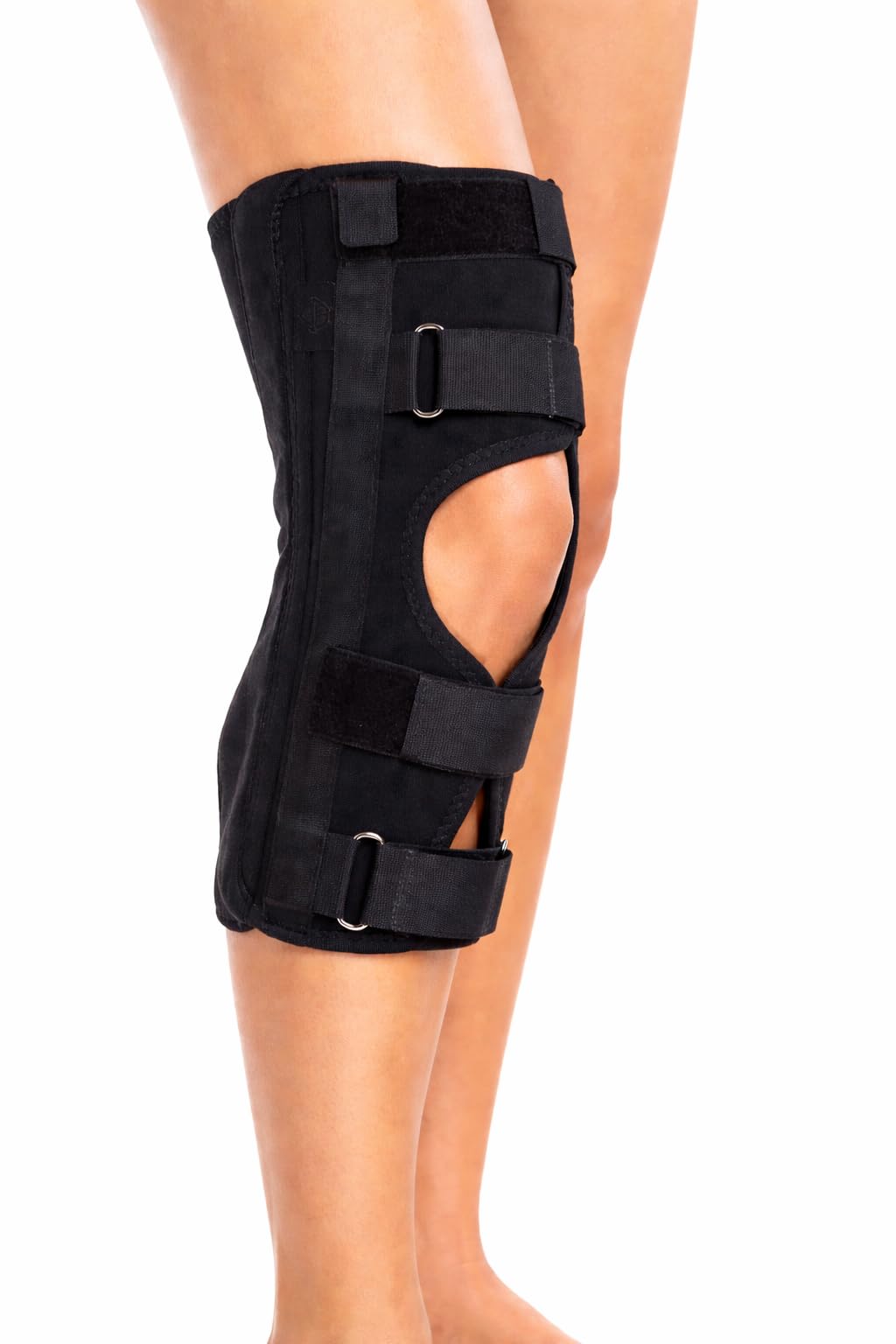 MinLab Tutore per ginocchio con estensione completa, stabilizzazione post-operatoria per chirurgia legamentosa e rotulea, 45 cm, nero