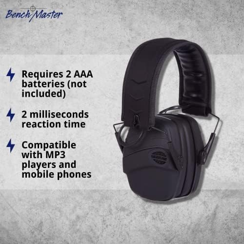 Amazon.com: BenchMaster Rifleman TAC, Gun Range Ear Protection, Hearing ...