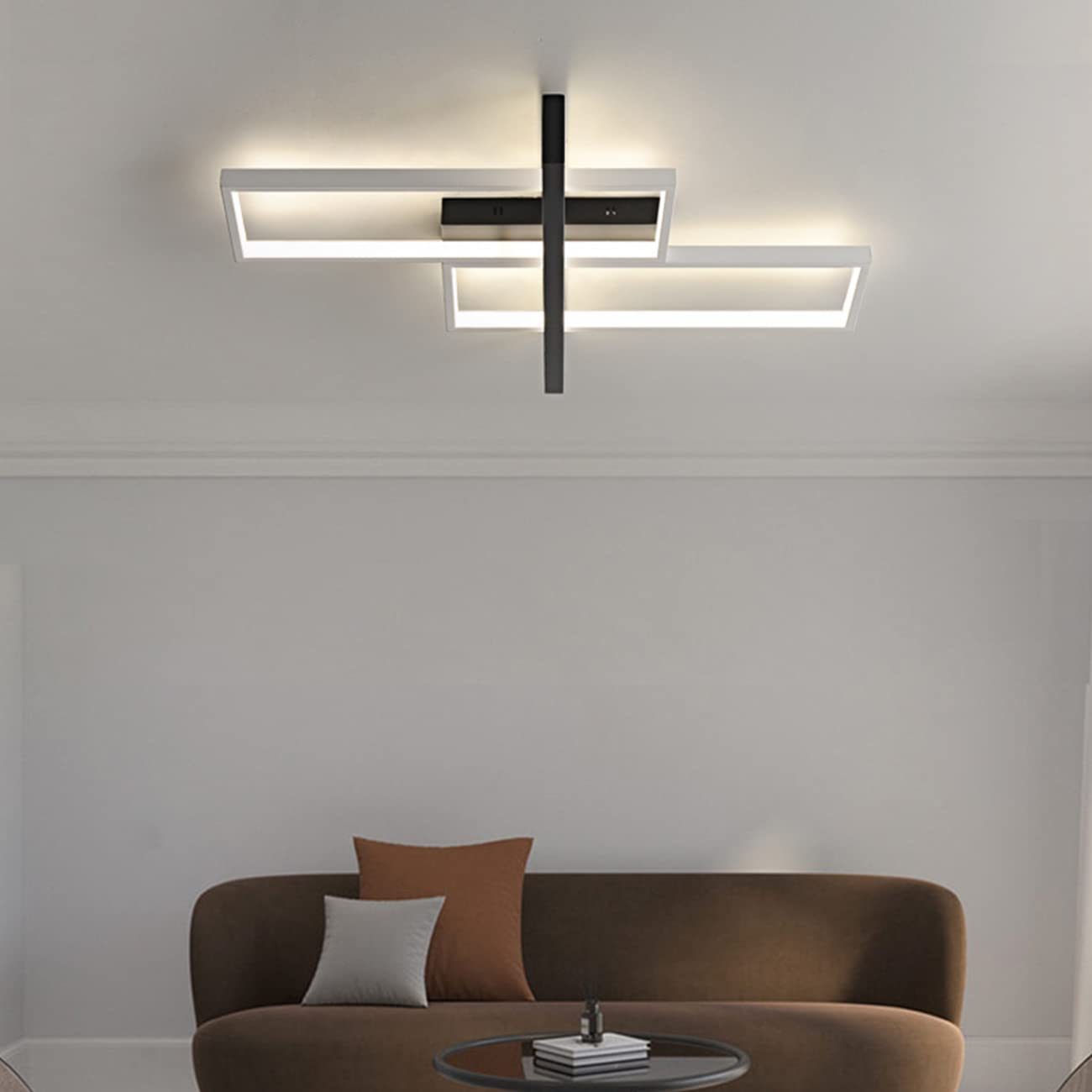 Lampa sufitowa LED do sypialni, jadalni, kuchni, salonu, prostokątny design, lampa sufitowa z akrylowym kloszem