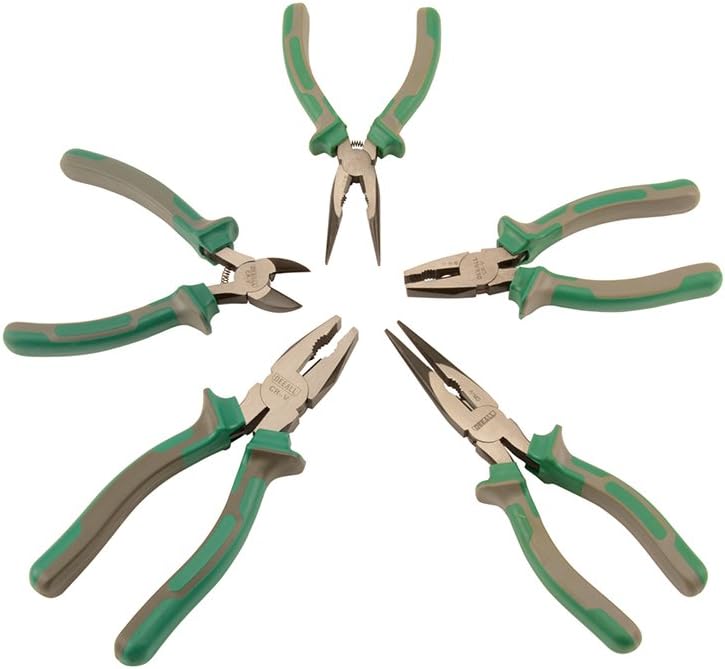 YOMM Artisan 5 Pliers Set Basic Homeowner's Tools - Industrial Multi-Purpose Pliers
