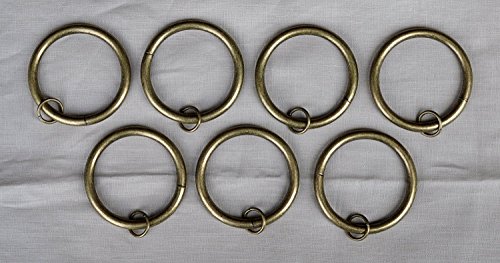 Urbanest Metal Curtain Drapery Eyelet Rings, 2-inch Inner Diameter, Set of 28, Antique Brass