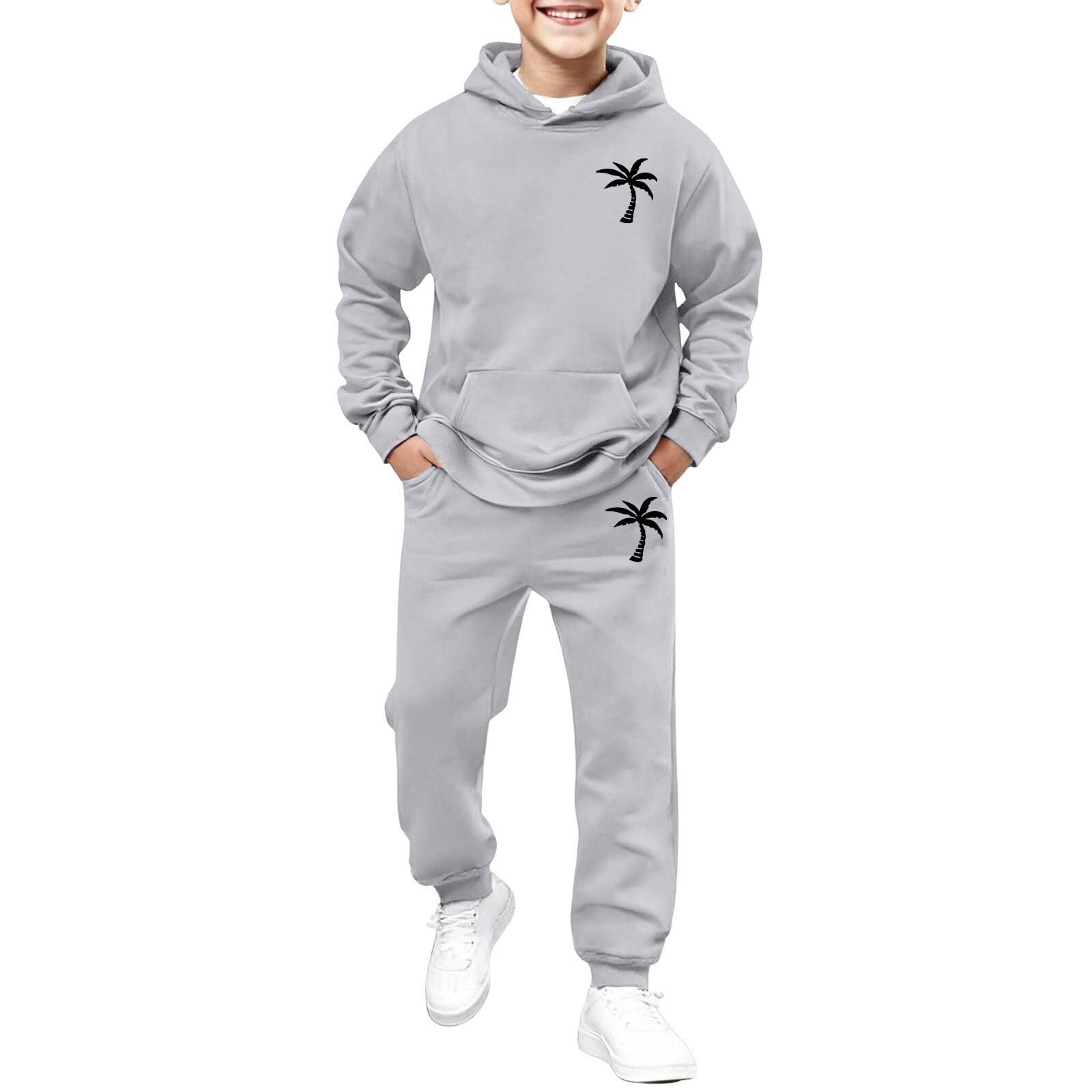 WINWUQB - Conjunto deportivo con capucha para niñas de 2 piezas