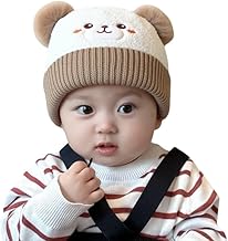 Richmen Baby Kids Winter Hat Toddler Girls Boys Woolen Cap Soft Warm Knitted Hat Stylish Acrylic Design Beanie Cap for Unisex Kids (0-3Years)