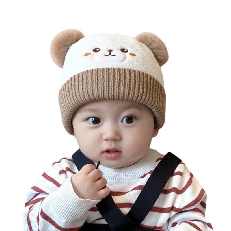 Kids Woolen Acrylic Slouchy Beanie Cap for Baby Boy Girls Soft Knit Winter Hat | Unisex Skull Sleep Cap for Kids (0-3Years)-picture-17