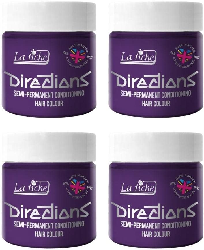 La Riche Directions Semi Permanent Hair Dye 100 ml Can 4 Pieces (Violet)