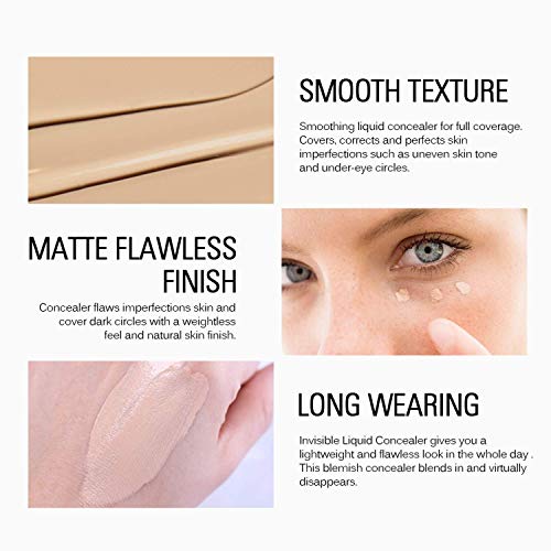 Smooth Long Lasting Concealer Full Coverage Waterproof Matte Liquid Cream Corrector Makeup Conceals Blemishes Dark Spot Eye Circles Face Flawless Finish Cosmetic #TOP3