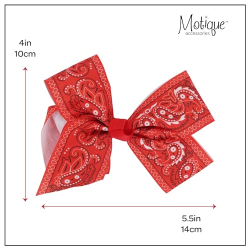 Motique Accessories Womens Hair Bow Clips Paisley Print Ribbon thumb #4